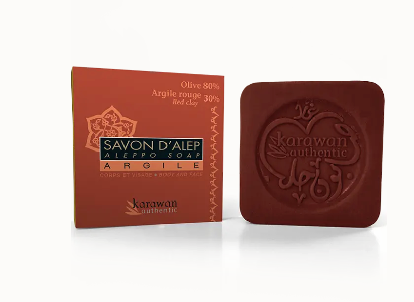 Savon d'Alep olive et argile rouge 30%