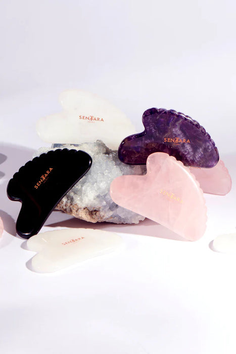 Gua Sha amethyste cœur a dents