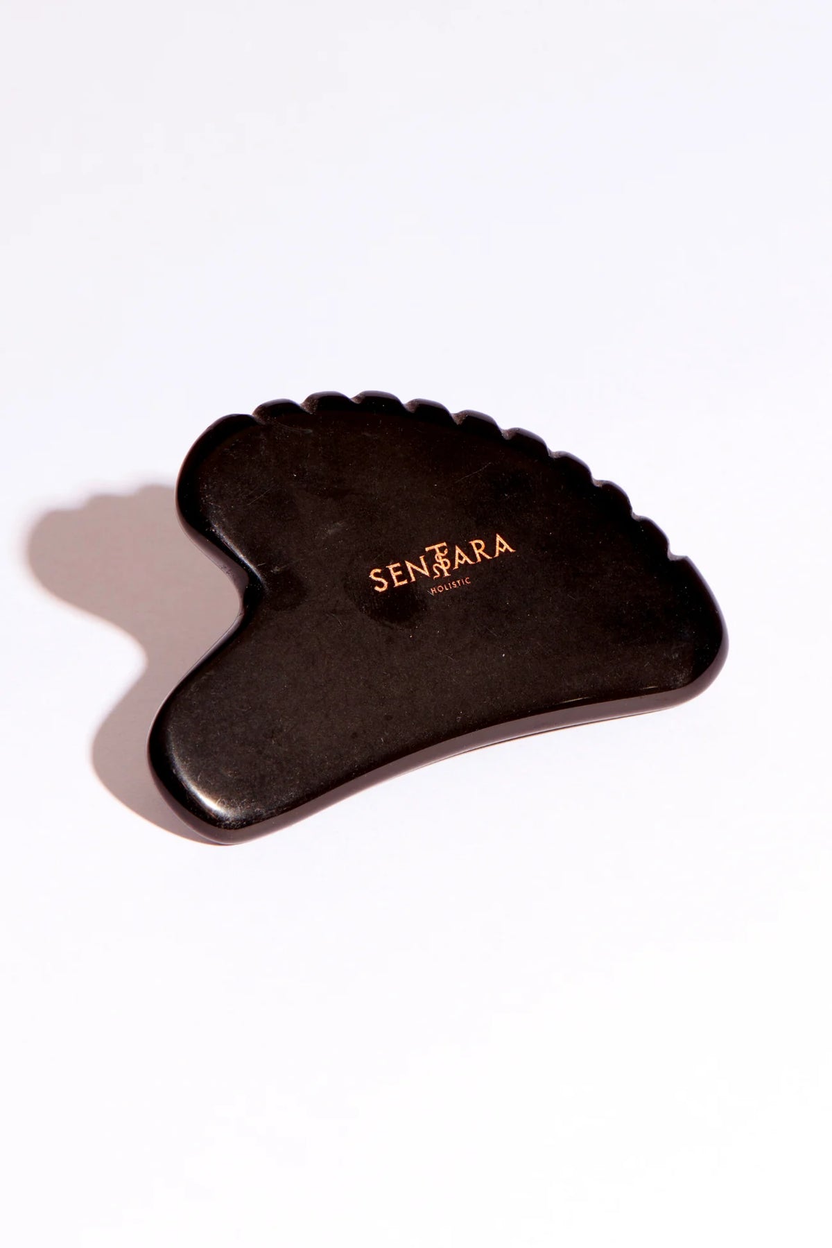 Gua Sha Coeur à Dents - Obsidienne Noire